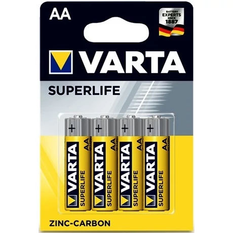Varta Superlife Zinc-Carbon AA ceruza elem, 4 db