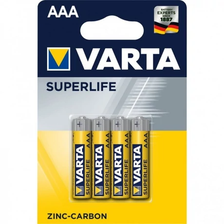 Varta Superlife Zinc-Carbon AAA mikro ceruza elem, 4 db