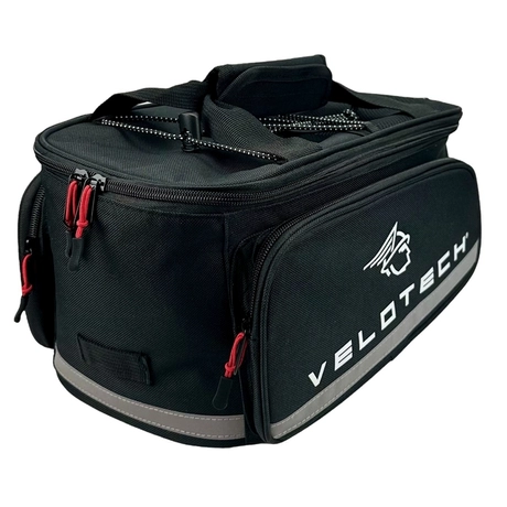 Velotech egy részes túratáska hátsó csomagtartóra, felülre, thermo béléssel, 13,5L, fekete