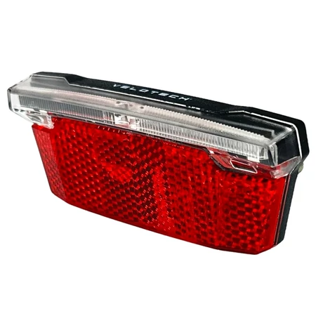 Velotech dinamós 3 LED hátsó lámpa csomagtartóra, állófény funkcióval