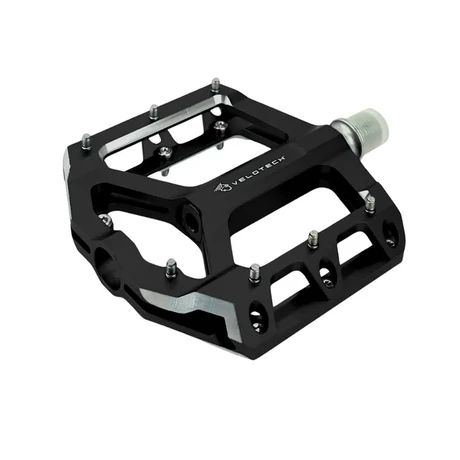 Velotech Freestyle alu platform pedál, ipari csapágyas, cserélhető szegecsekkel, fekete