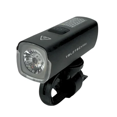 Velotech Vega 600 USB-ről tölthető első lámpa, 600 lumen, fekete