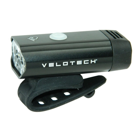 Velotech Ultra 300 USB-ről tölthető első lámpa, alu házas, 5W, 300 lumen, fekete