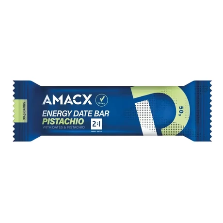 Amacx Energy Date Bar Pistachio energia szelet, 50g, 1db, pisztácia ízű