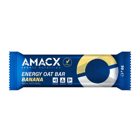 Amacx Energy Oat Bar Banana energia szelet, 50g, 1db, banán ízű