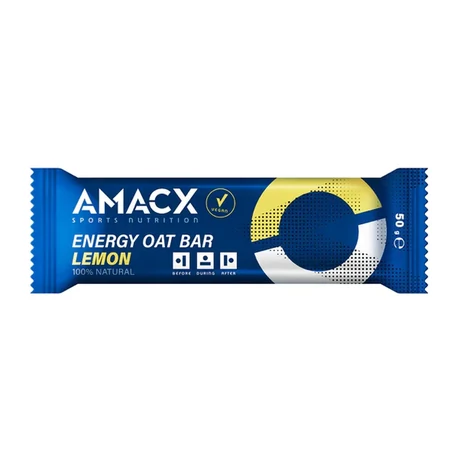 Amacx Energy Oat Bar Lemon energia szelet, 50g, 1db, citrom ízű