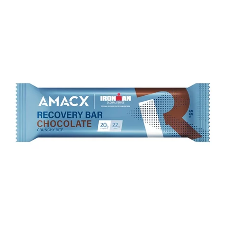 Amacx Recovery Bar Chocolate proteines energia szelet, 55g, 1db, csokoládé ízű