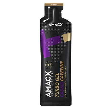 Amacx Turbo Gel Cassis Caffeine zselé (gél), koffeines, 60ml, 1db, feketeribizli ízű