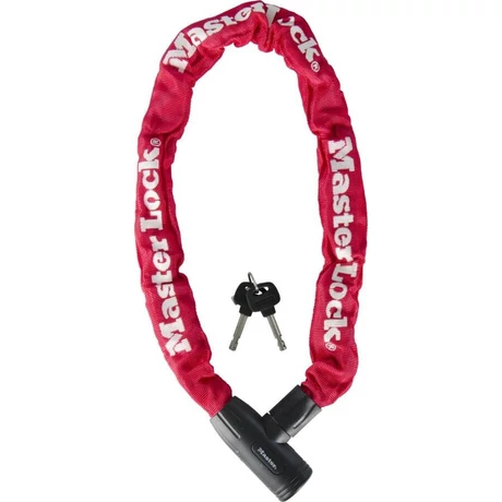 Master Lock 8391 integrált láncos lakat, 90cm x 8mm, piros