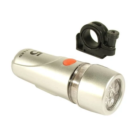 Jing Yi JY-808 5 LED elemes első lámpa, elemek nélkül, ezüst