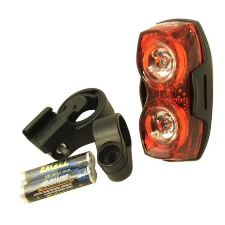 Smart 2x0,5W LED-es elemes hátsó lámpa nyeregcsőre, elemekkel, piros