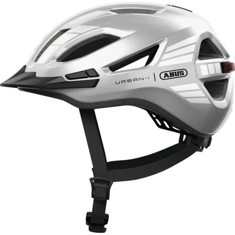 ABUS Urban-I 4.0 városi bukósisak, LED világítással, XL (60-64 cm), fényes ezüst színű