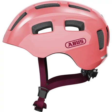 Abus Youn-I 2.0 gyerek bukósisak, LED világítással, M-es méret (52-57 cm), korallrózsaszín