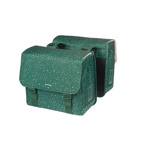 Basil Flair Double Bag két részes táska csomagtartóra, oldalra, 2x17L, zöld