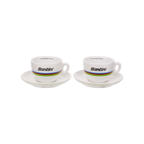 Santini UCI WCS cappuccino csésze szett, 2 szett, fehér