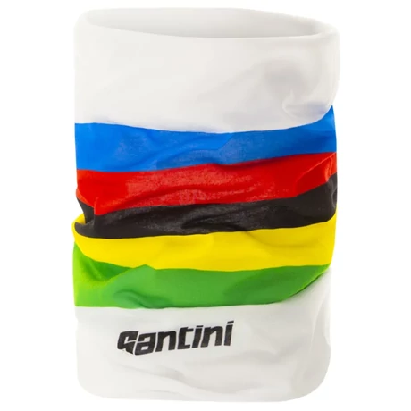 Santini UCI World champion nyakmelegítő csősál, fehér-szivárványszínű
