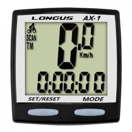 Longus AX-1 vezetékes kerékpár komputer, 8 funkciós, fekete
