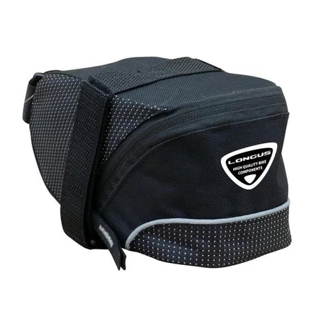 Longus Strap L nyeregtáska, fekete, 1,5L, fényvisszaverő csíkkal