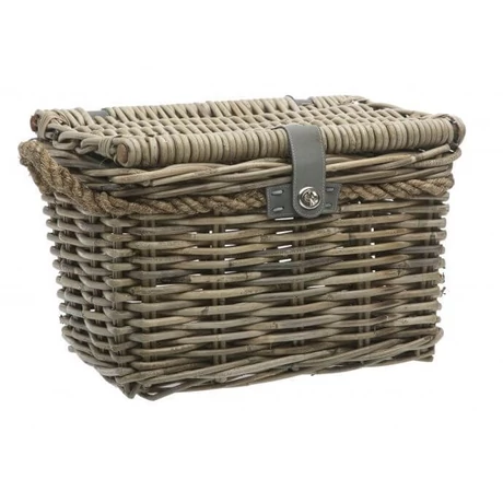 NewLooxs Melbourne Medium fedeles fonott vessző első kosár csomagtartóra, 24L, 38x27x24 cm, szürke