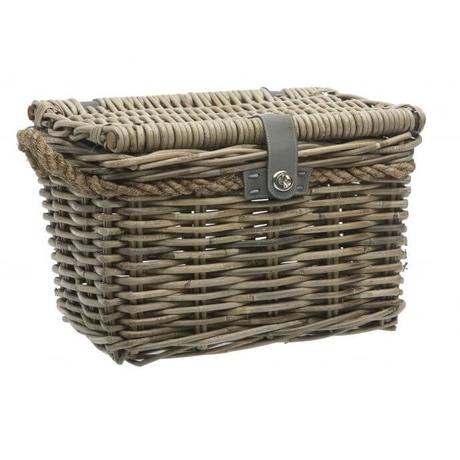 NewLooxs Melbourne Medium fedeles fonott vessző első kosár csomagtartóra, 24L, 38x27x24 cm, szürke