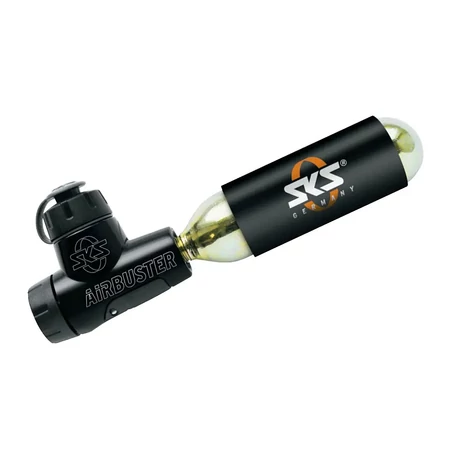 SKS Airbuster CO2 minipumpa, minden szeleptípushoz, 16 grammos patronnal, adagolószeleppel, fekete