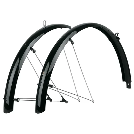 SKS Bluemels Basic 28-29-es műanyag sárvédő szett, 55 mm, V-pálcás, fekete