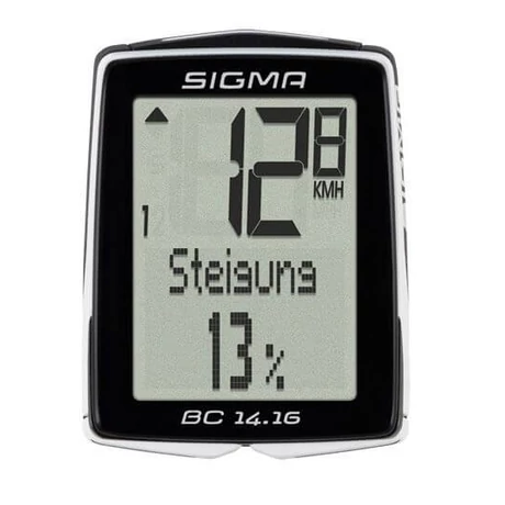Sigma BC 14.16 vezetékes kerékpár komputer, magasságmérős, fekete