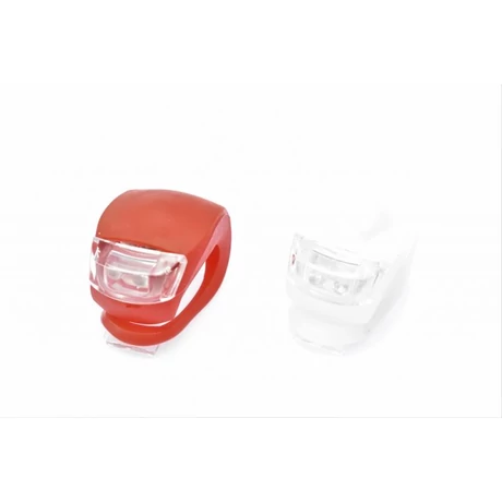 VeloGo B-1203 2 LED-es első + hátsó villogó szett, szilikon gumi, fehér - piros