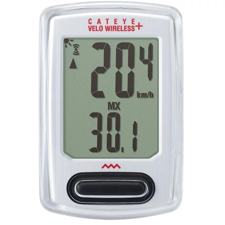 Cateye Velo Wireless+ CC-VT235W vezeték nélküli komputer, 8 funkciós, háttérvilágítással, fehér
