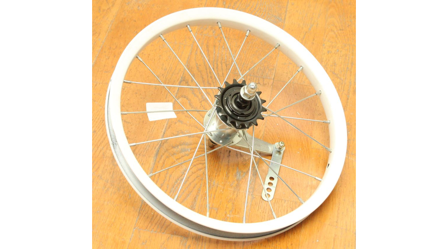 Hauser 16-os (305 mm) hátsó kerék, csavaros tengellyel, kontrafékes, fehér