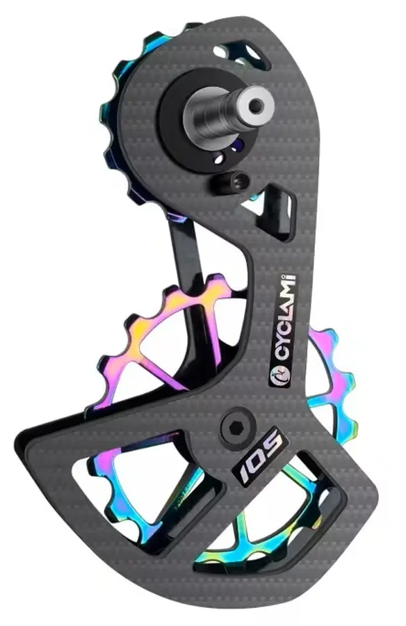 Cyclami tuning karbon váltógörgő rendszer Shimano 105 (R7000) - 11s hátsó váltóhoz, rainbow