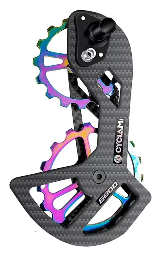 Cyclami tuning karbon váltógörgő rendszer Shimano Ultegra (R6800) - 11s hátsó váltóhoz, rainbow