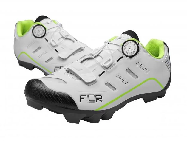 FLR F-75 II kerékpáros cipő, SPD, fehér-neon sárga, 43-as
