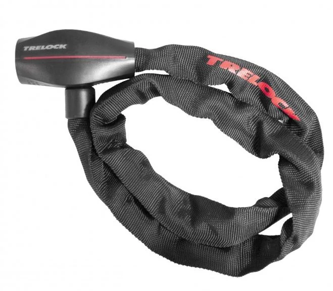 Trelock BC 280 integrált, kulcsos, láncos zár, 85 cm x 5 mm, fekete