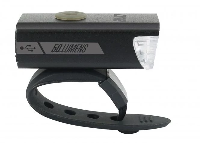 Rock Machine F.Light 20 USB-ről tölthető első lámpa, 50 lumen, fekete