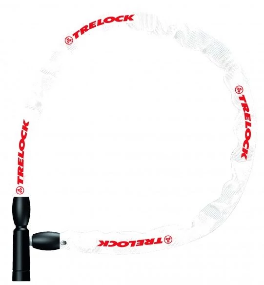 Trelock BC 115 integrált, kulcsos láncos zár, 60 cm x 4 mm, fehér