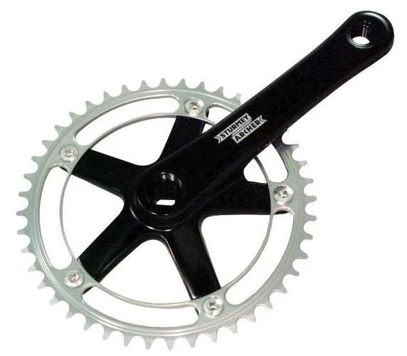 Sturmey Archer FCT68 négyszögtengelyes single speed hajtómű, 48T, 170 mm, alumínium, fekete-ezüst
