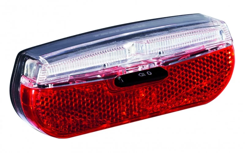 Trelock LS 812 Trio Flat hátsó elemes lámpa csomagtartóra, LED, fekete, 50 mm