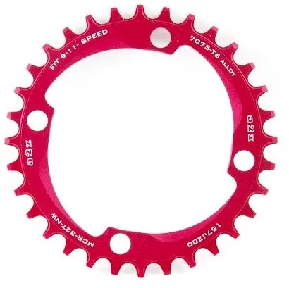 a2Z MTB első lánckerék, 30T, 4x96 mm (aszimmetrikus), 1x9-11s, narrow-wide, alumínium, piros