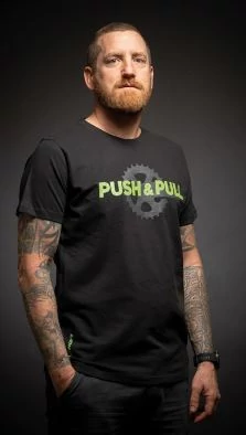 Merida Push & Pull rövid ujjú férfi póló, 100% pamut, S-es méret, fekete