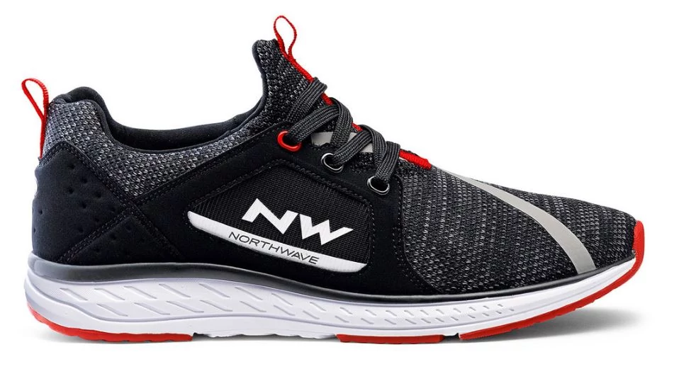 Northwave City Podium Knit kerékpáros cipő, fekete-piros-fehér, 40-es