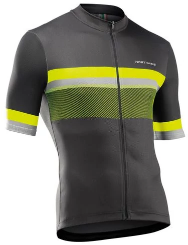 Northwave Origin férfi rövid ujjú mez, szürke-neon sárga, XL-es méret