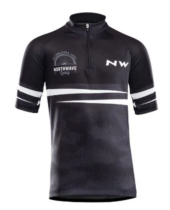 Northwave Origin Junior rövid ujjú gyerek mez, fekete-fehér, M-es méret