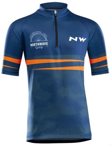 Northwave Origin Junior rövid ujjú gyerek mez, kék-narancs, L-es méret