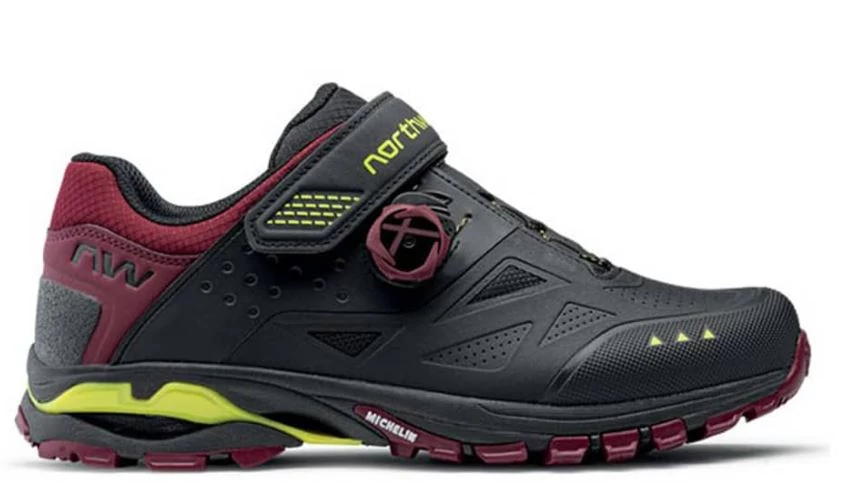 Northwave All Terrain Spider Plus 3 kerékpáros SPD MTB cipő, fekete-bordó, 43-as