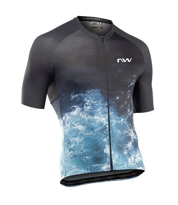 Northwave Elements Water férfi rövid ujjú mez, fekete-kék, M-es méret