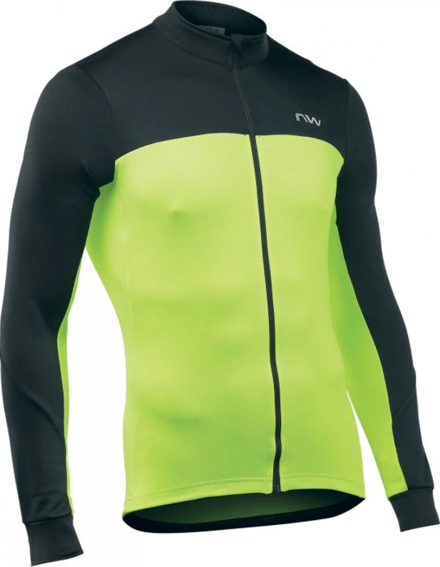 Northwave Force 2 férfi hosszú ujjú mez, neon sárga-fekete, M-es méret