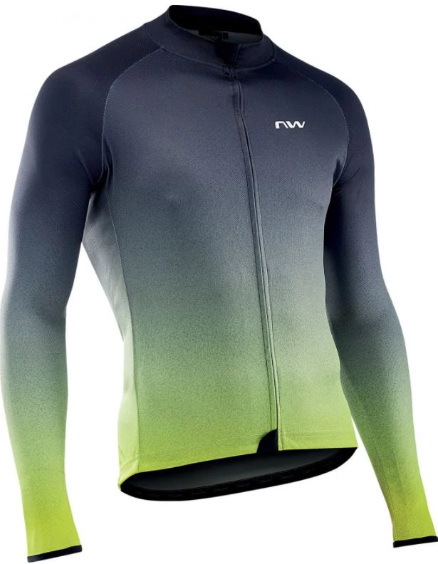 Northwave Force 2 férfi hosszú ujjú mez, sötét szürke-neon sárga, M-es méret
