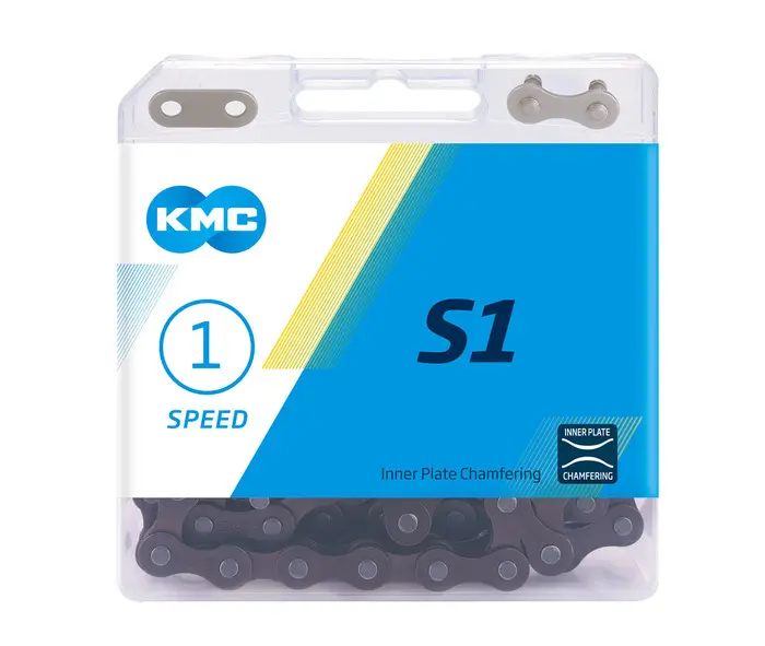 KMC S1 kerékpár lánc, 1s (1/8 col), 112 szem, barna
