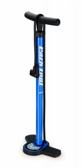 Parktool PFP-8 nyomásmérős acél műhelypumpa, 11,2 bar, minden szeleptípushoz, kék